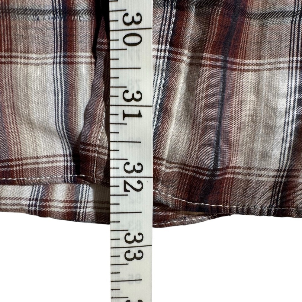 Ely Cattleman Men’s Western Pearl Snap Casual Shirt Size XXL Brown/Cream Plaid - Picture 7 of 8